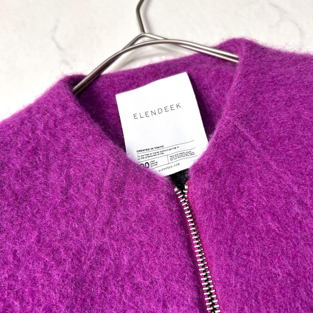美品エレンディーク 裏ボア ウール モヘヤコート ジップブルゾン 定価4.2千円 美品エレンディーク 裏ボア ウール モヘヤコート ジップブルゾン 定価4.2千円
