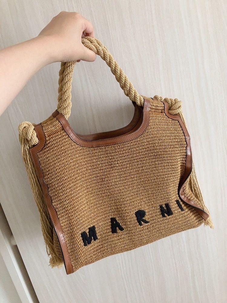芸能人愛用のルームウェア 定番✨MARNI サマーバッグ ラフィア ロープハンドル マルニ バッグ