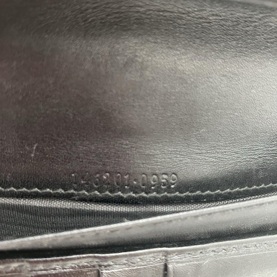 GUCCI グッチ 長財布 ホースビット柄 黒 レザー フラップ式