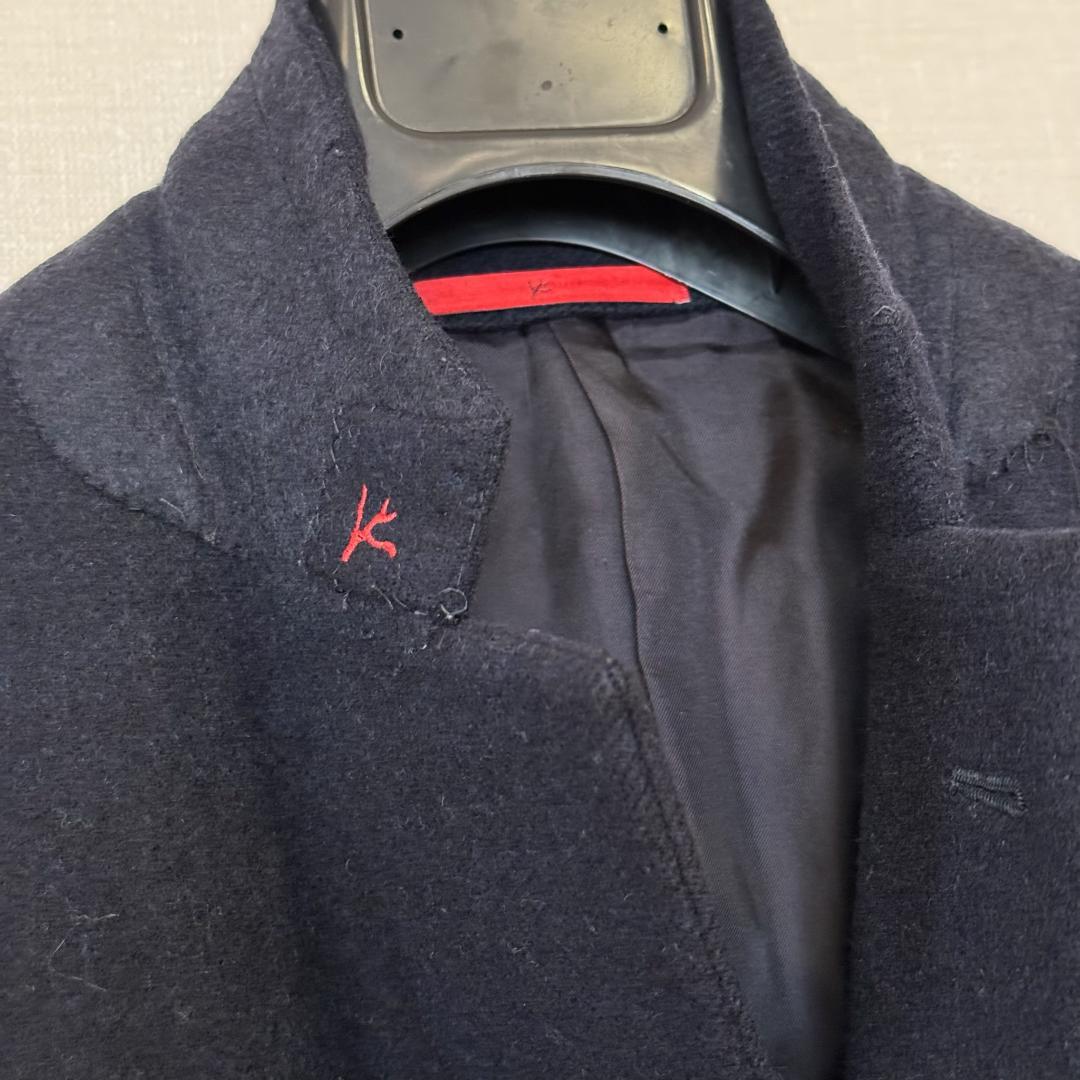 ISAIA イザイア　ウール100％ コート　サイズ50　紺　イタリア製