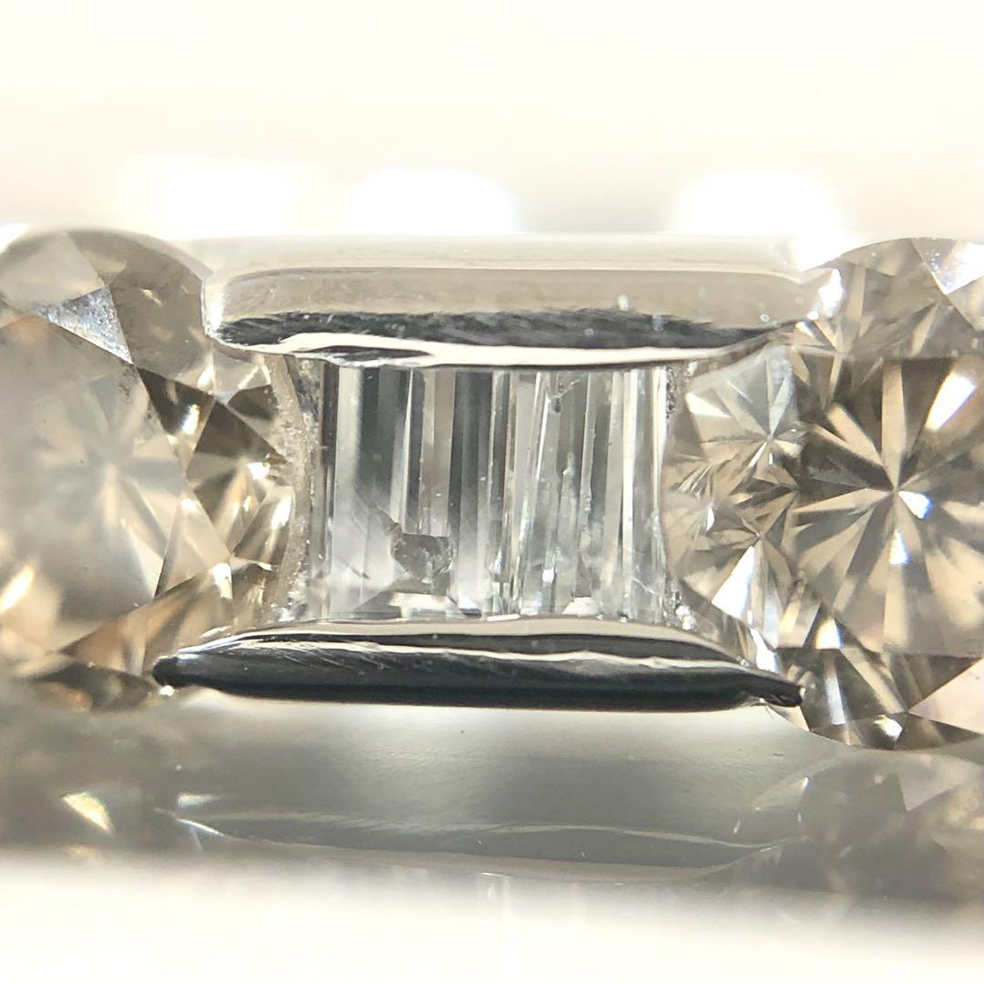 ブラウン ダイヤモンド 1.10ct Pt900 テーパー ダイヤ リング 指輪