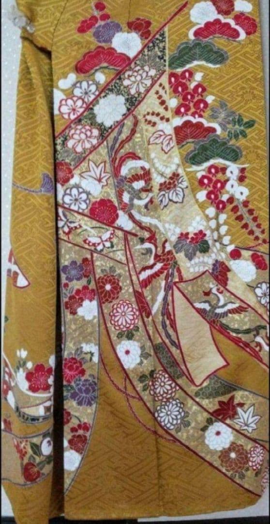 美品 紗綾形地紋古典柄正絹振袖・長襦袢セット 美品 古典柄紗綾形地紋正絹振袖・長襦袢セット 長襦袢振袖用の