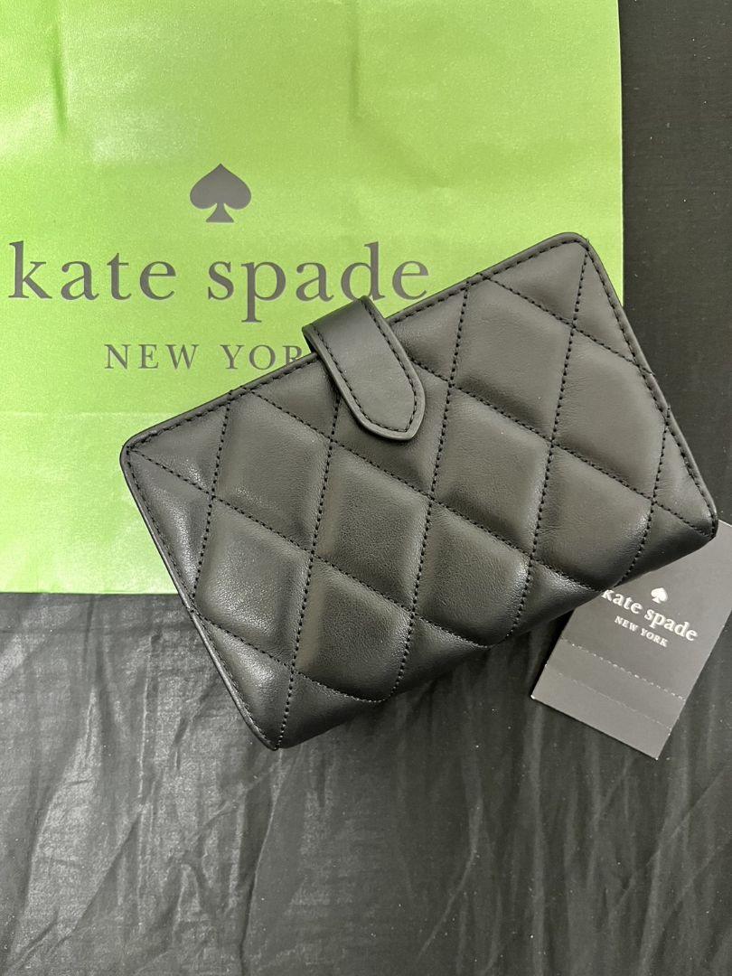 Kate spade キルティング 財布 2つ折り ブラック レディース