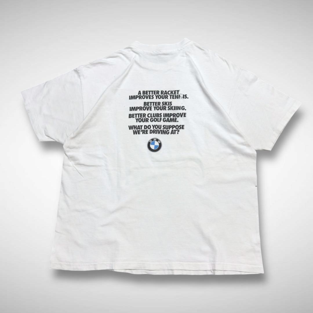 90sアメリカ製ビンテージTシャツBMW企業ロゴHanesBEEFY-TシングルXL LL