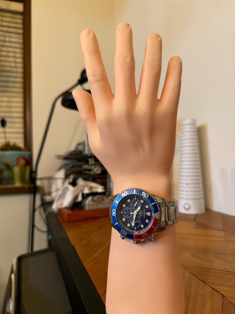 SEIKO クロノグラフ（訳あり） 　ペプシカラー SEIKO セイコー SOLAR ダイバーズ クロノグラフ 大人気 ペプシ