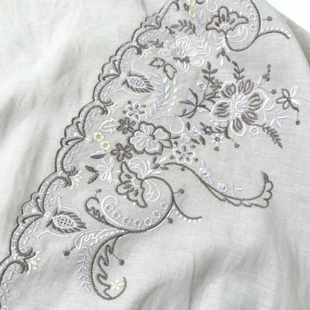 極美品】レリアン 現行タグ リネン混 刺繍 スカラップ