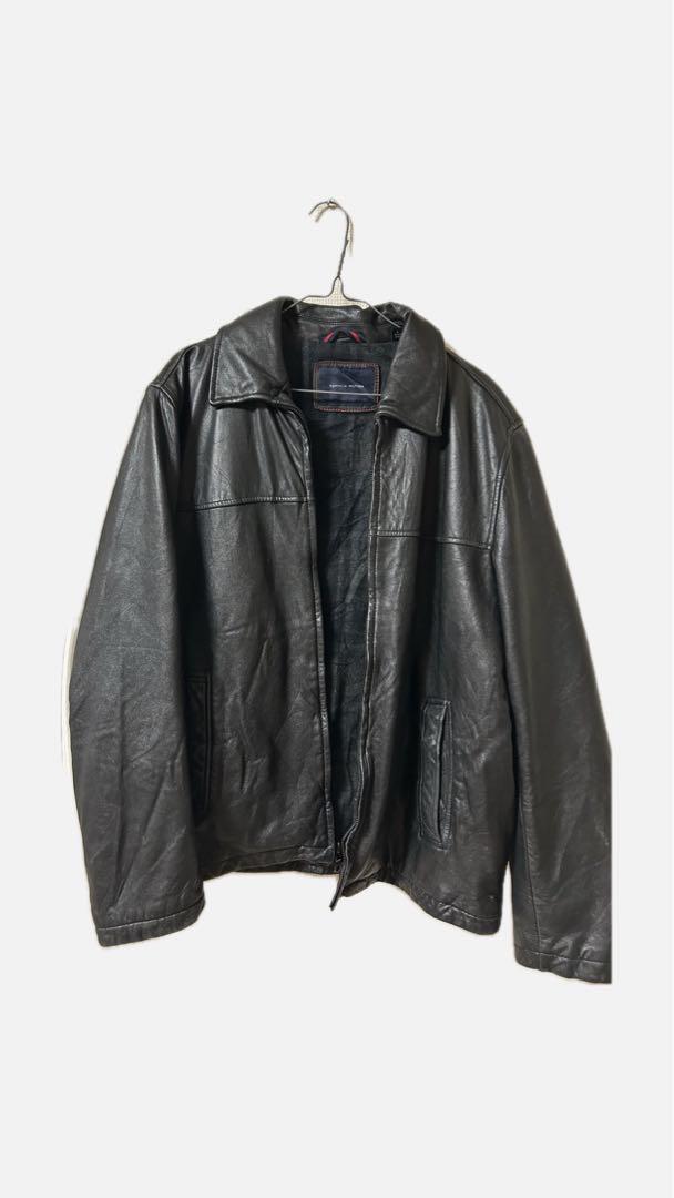 TOMMY HILFIGER ブラックレザージャケット Lサイズ