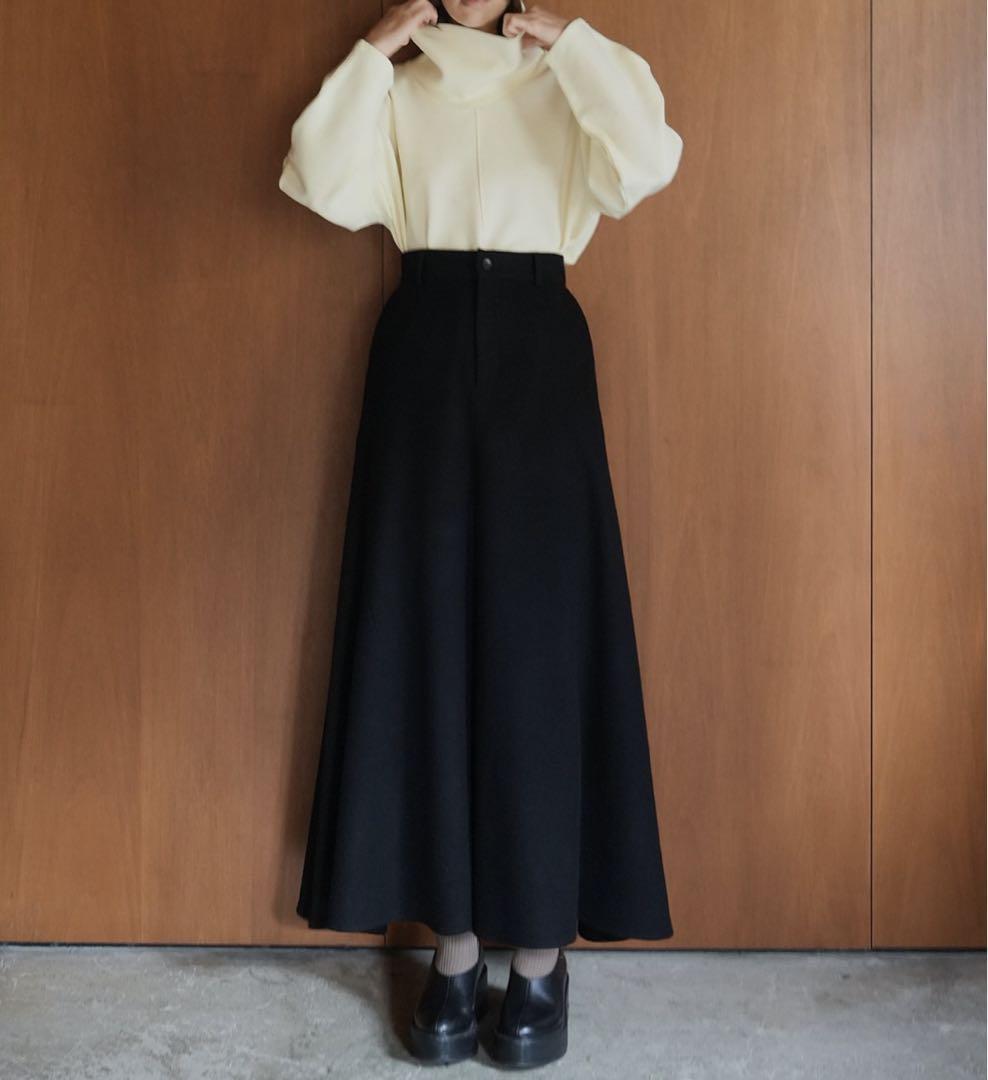 スカート CLANE VOLUME FLARE SKIRT クラネ CLANE VOLUME FLARE SKIRT （BLACK） -ファッション通販