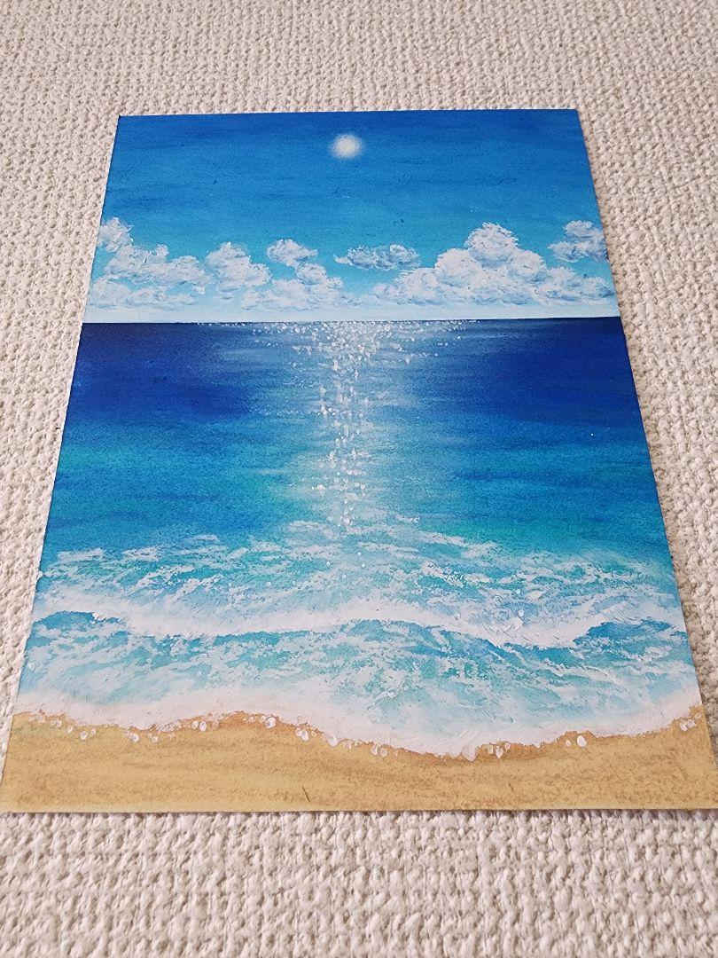 パステル画　風景画　海 パステル画 風景画 海