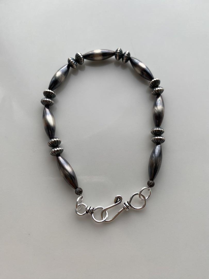 ナバホ ビーズ パール シルバー silver 925 ブレスレット 20
