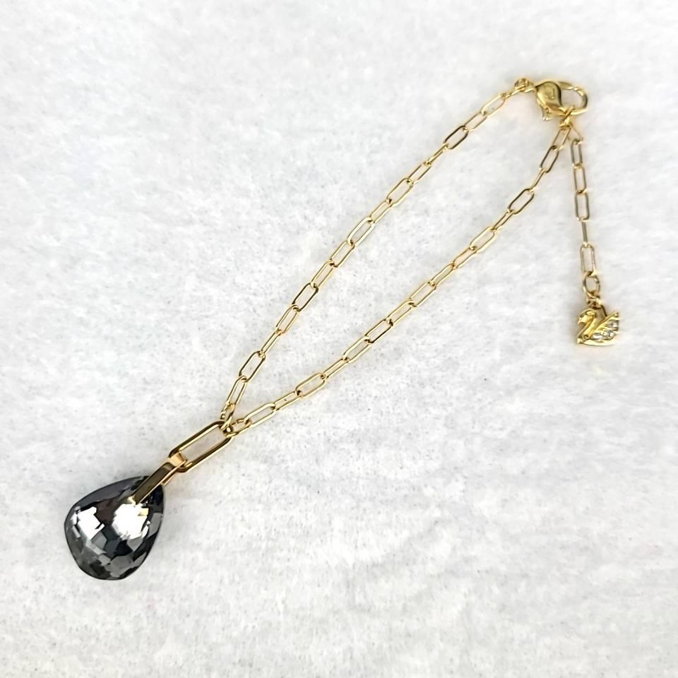 ◎極上品◎スワロフスキー ティー バー ブレスレット グレー