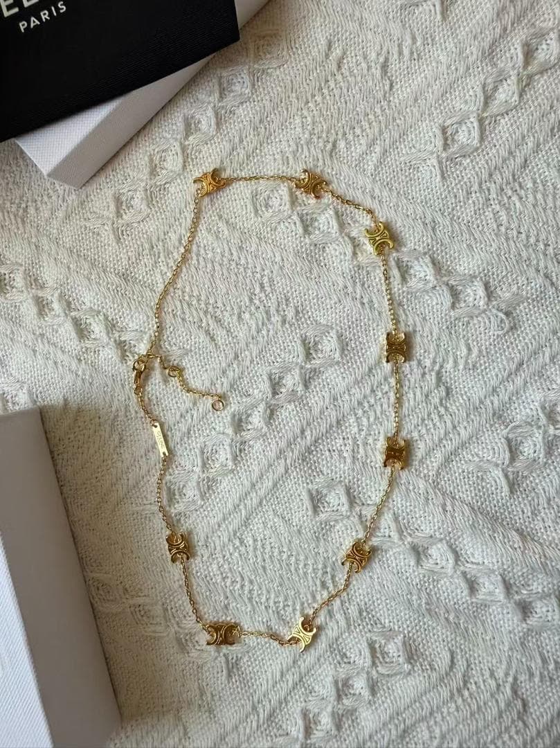 セリーヌ 金色メッキ チェーンネックレス