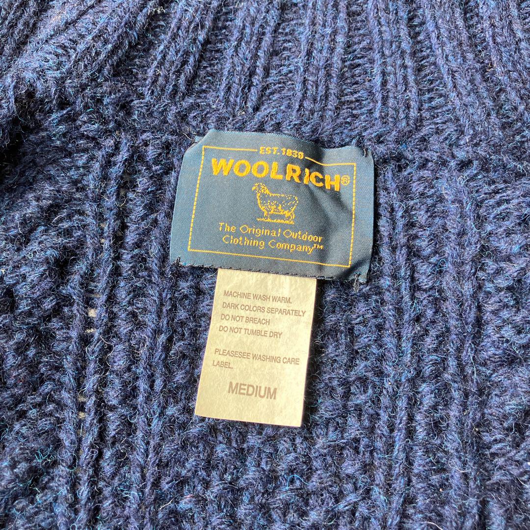 90s WOOLRICH ウールリッチ アラン ジップニット カーディガン 90s WOOLRICH ウールリッチ アラン ジップニット カーディガン