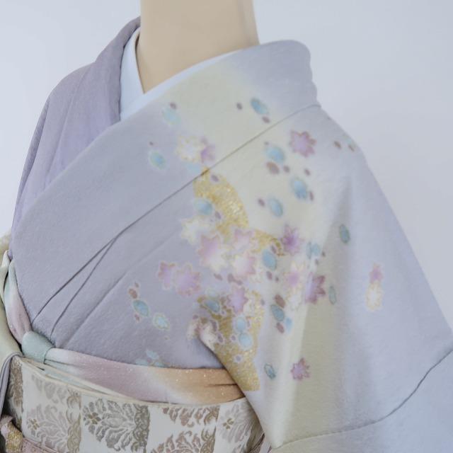 美品 青柳謹製 絞麗舎 落款 着物 トールサイズ“夢のような美”訪問着C-39