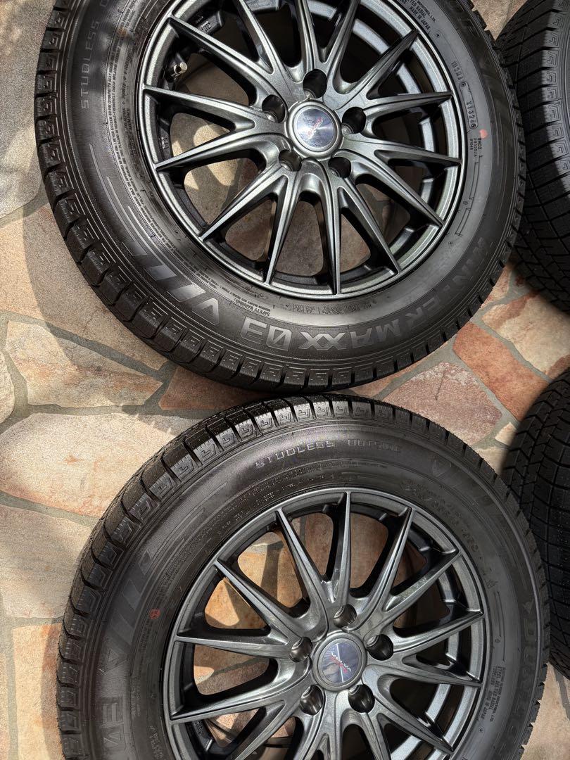 【バリ溝】【美品】【送料込】スタッドレス205/65R16 アルミホイール付4本