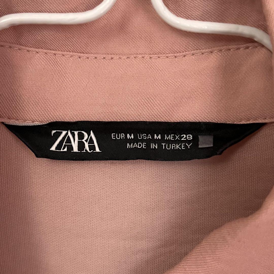 ZARA ピンクワンピース 長袖 Mサイズ - メルカリ