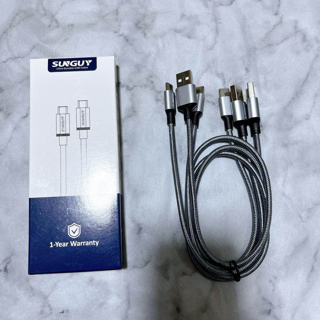3本セット　USB Type C ケーブル 3A急速充電
