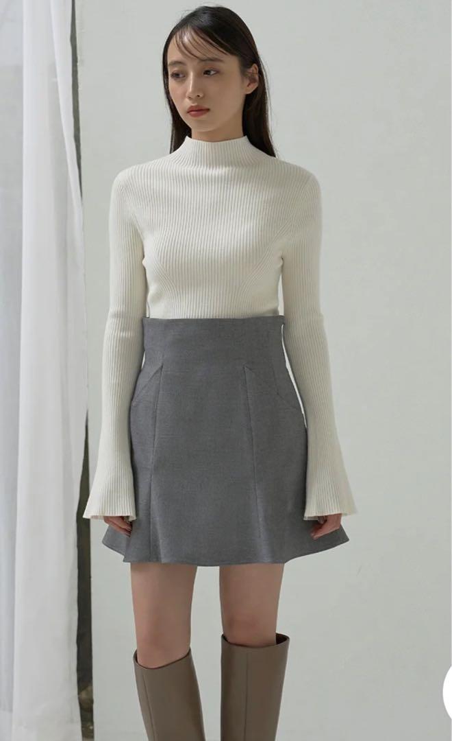 snidel スナイデル ヘムフレアスカショーパン グレー ミニスカート