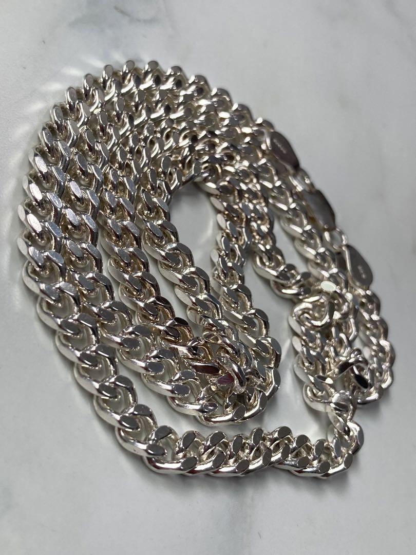 J-9] Silver925 / 59cm / 52g 2面カット喜平チェーン