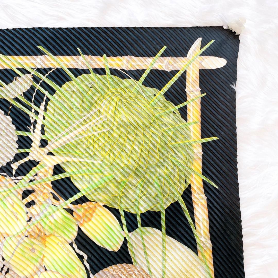 エルメス　プリーツスカーフ　カレ90 Jardin Creole クレオルの楽園