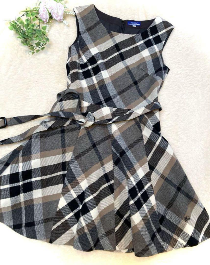 新品 Burberry チェックワンピース LABEL BLUE ワンピース