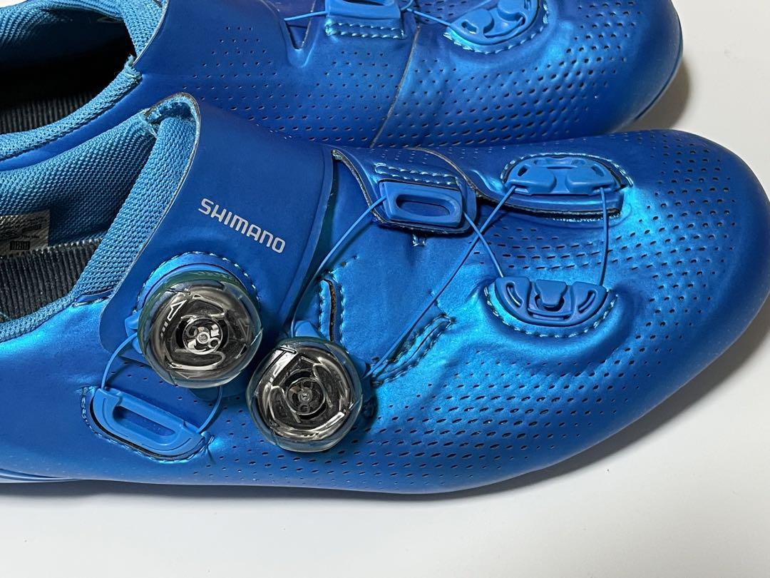 Shimano S-Phyre 青 自転車シューズ BOAダイヤル、クリート付き
