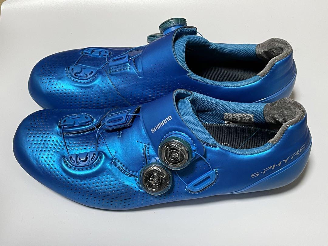 Shimano S-Phyre 青 自転車シューズ BOAダイヤル、クリート付き