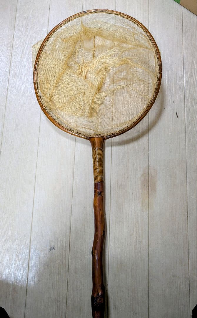 天然木 1点物 鮎タモ網 友釣 アユ 渓流釣 ランディングネット目立った傷や汚れなし