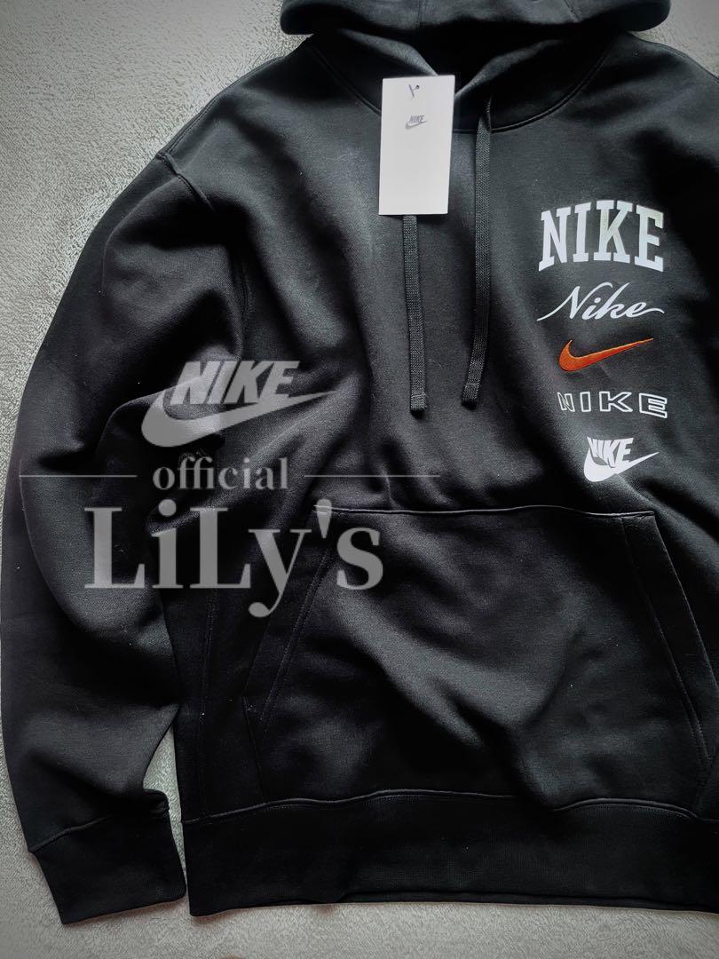 3新品　NIKE上下セットアップ　ブラック✖︎オレンジ　黒　XL ナイキ　ロゴ刺繍
