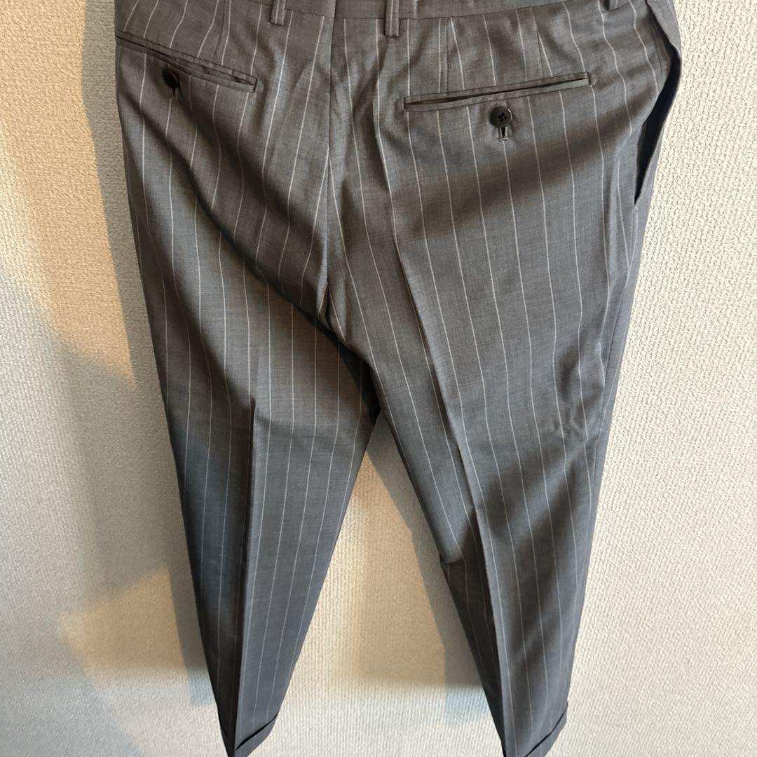 BEAMS ビジネススーツ グレー ストライプ