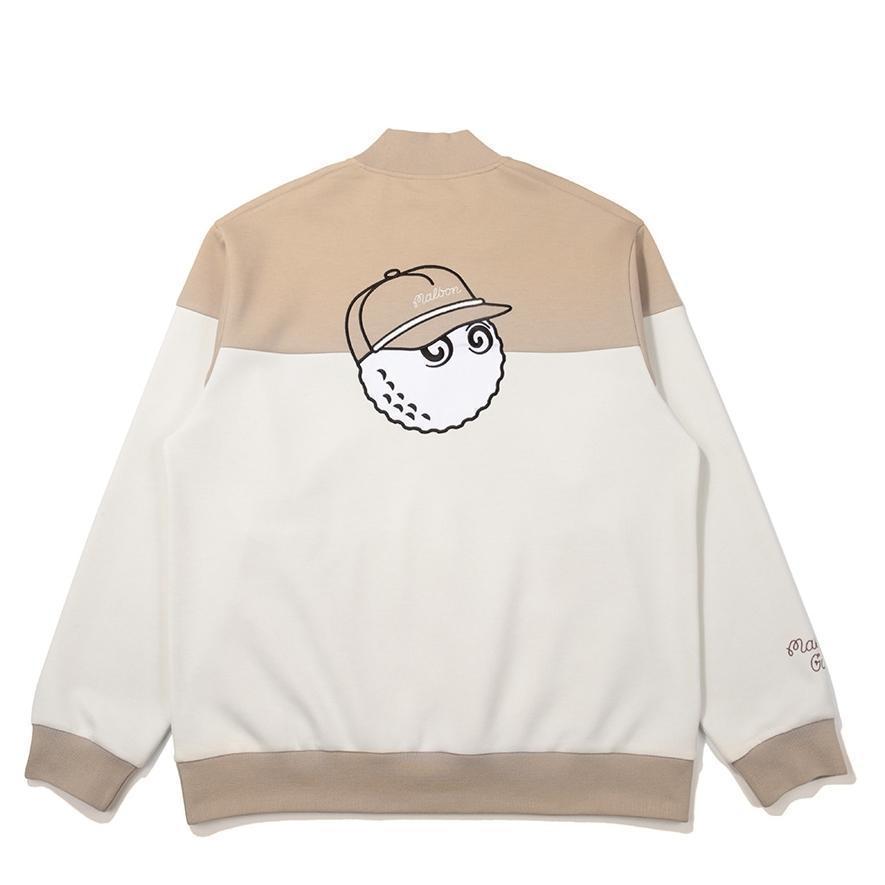 XL マルボンゴルフ モックネック トレーナー ハーフジップ トップス ベージュ