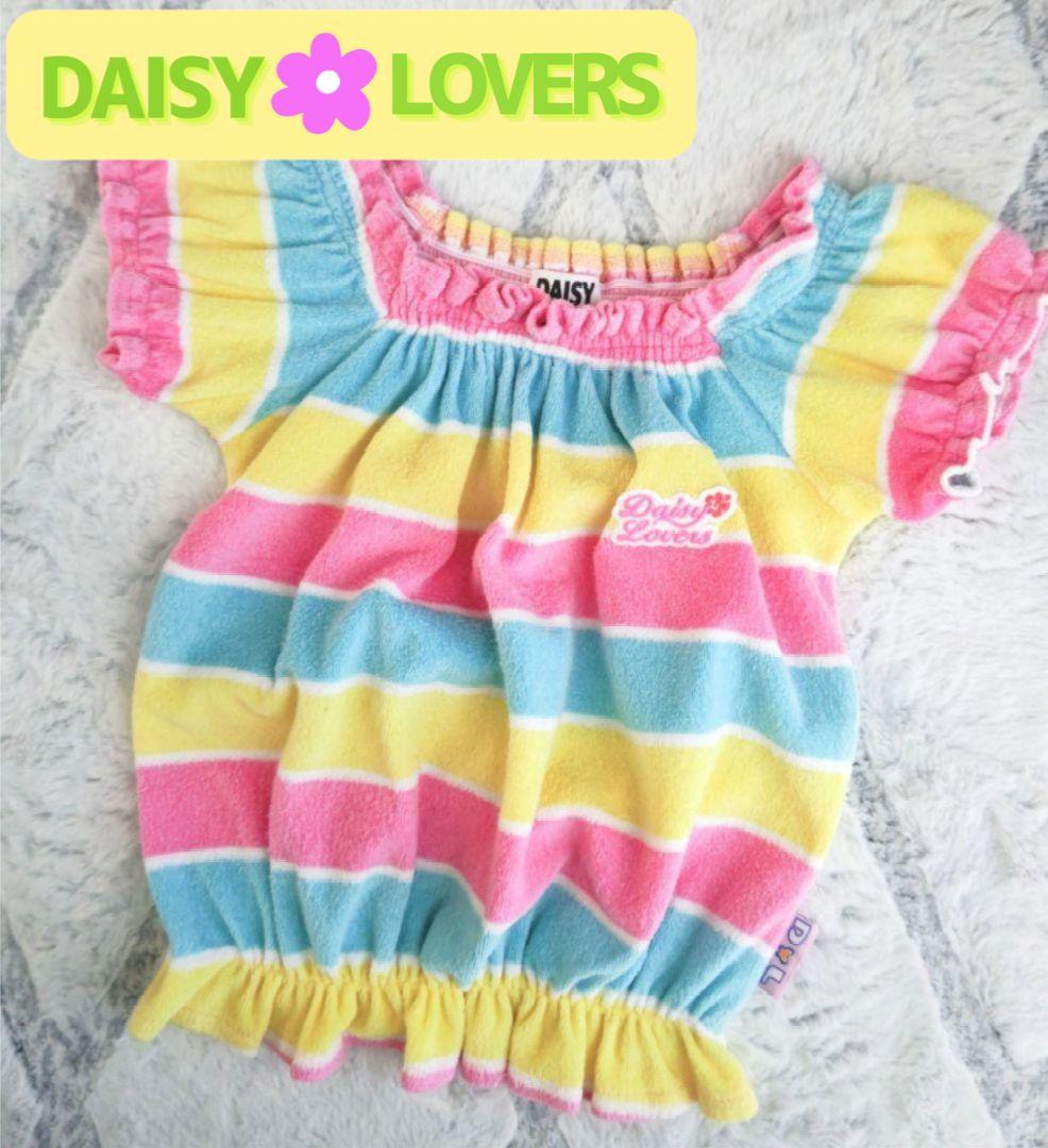 ❤DaisyLovers❤タオル地❥150❥半袖❥ボーダー❥カラフル❥Tシャツ❥トップス
