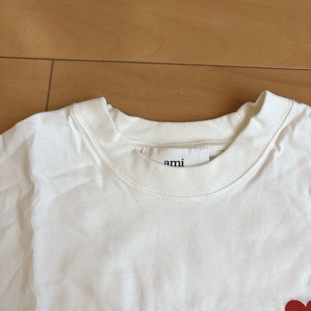 Tシャツ カットソー 半袖 クルーネック ワンポイント 刺繍 M 白