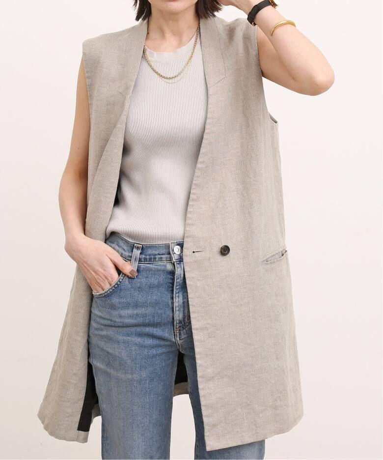 はるゆうご様専用】 Linen Canvas Long Vest