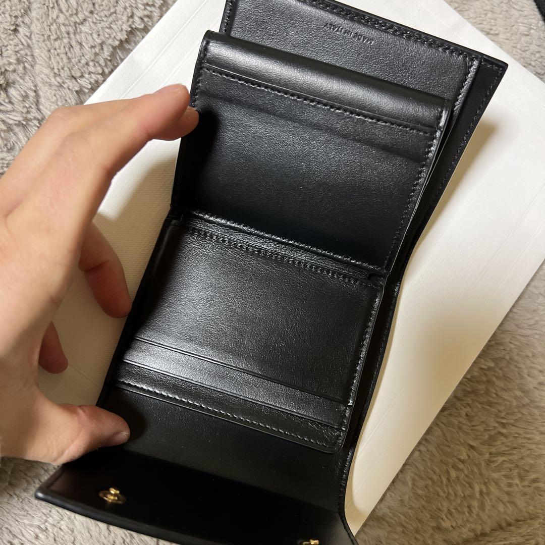ブラックレザー 三つ折り財布