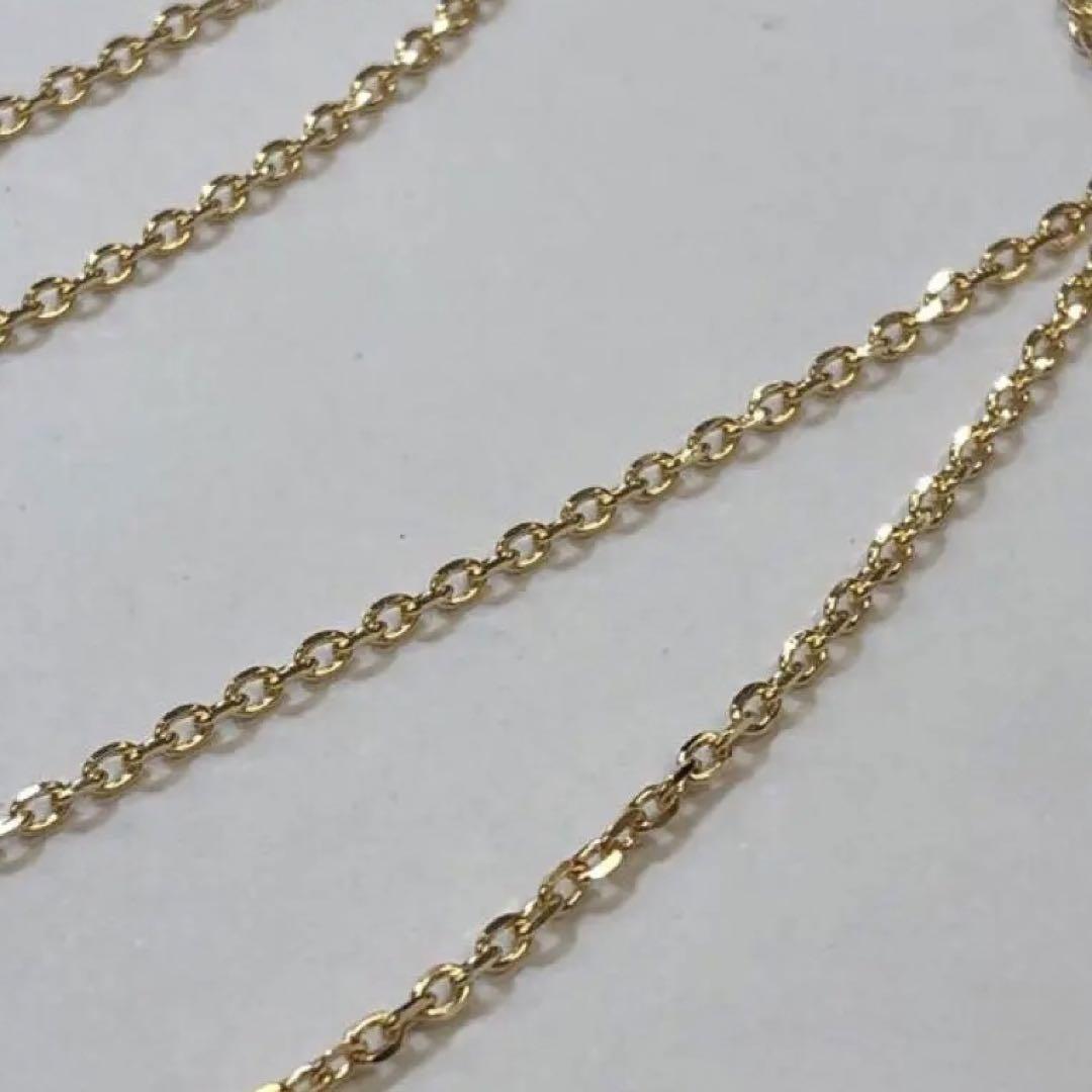 K18 1.3mm幅 カットアズキネックレス　50センチ 18金イエローゴールド 18金 ネックレス あずきチェーン 50cm 幅1.3mm k18 18k