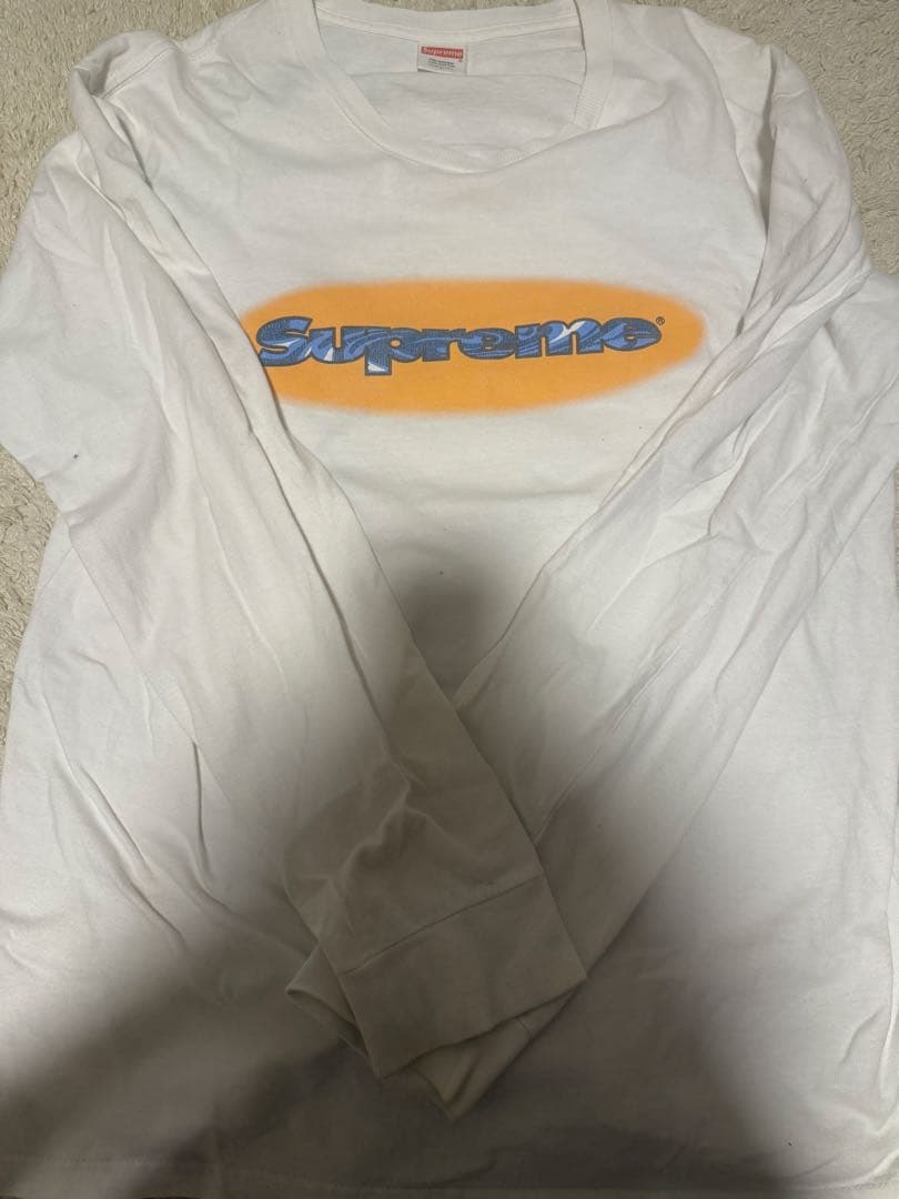 Supreme ロゴ長袖Tシャツ Lサイズ ホワイト