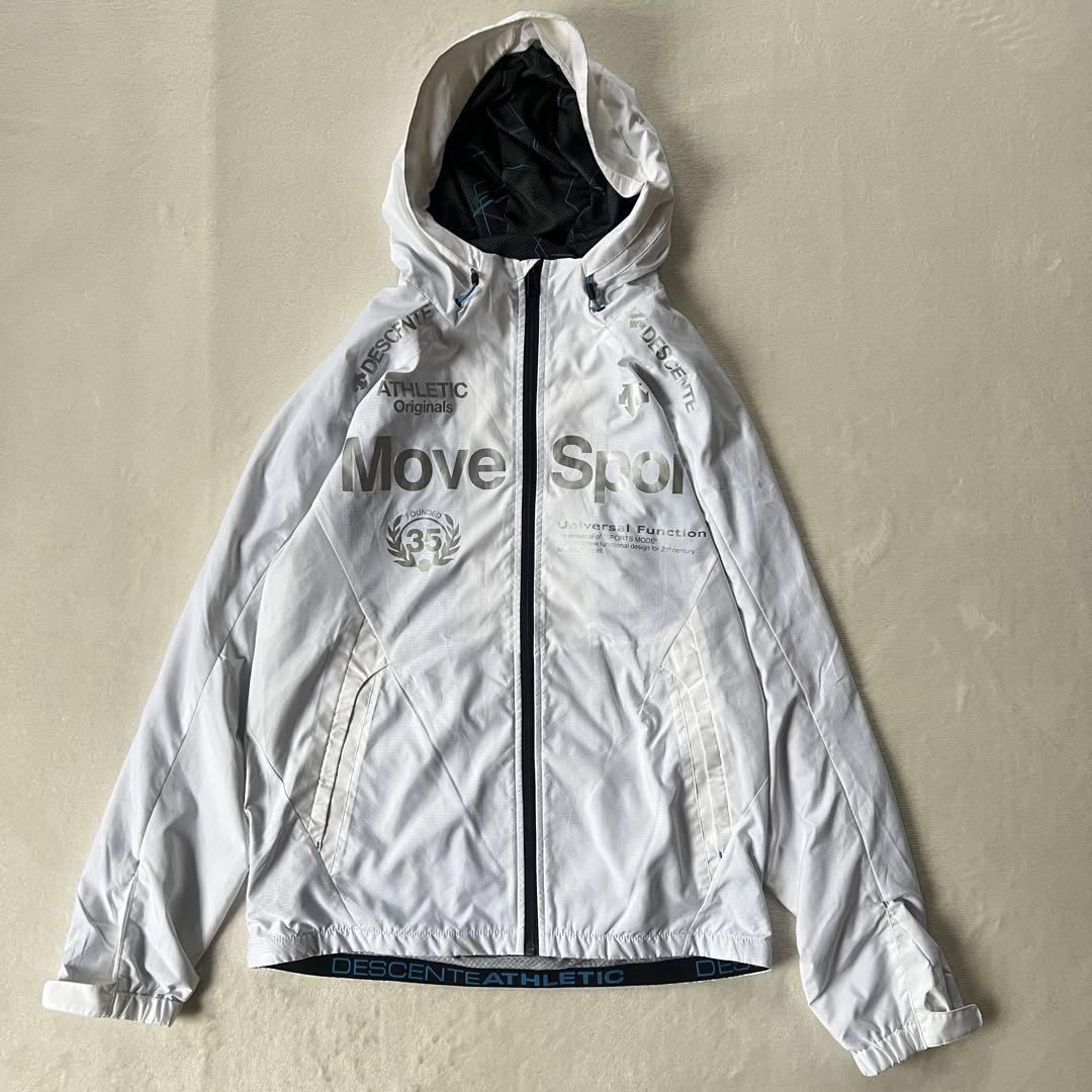 DESCENTE デサント M 上下セットアップ ナイロンジャケット 白ホワイト