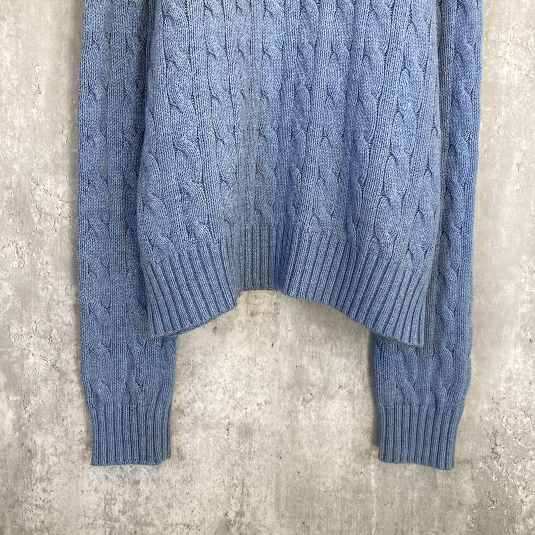【ピマコットン】ポロ ラルフローレン ケーブル ニット セーター 古着 厚手