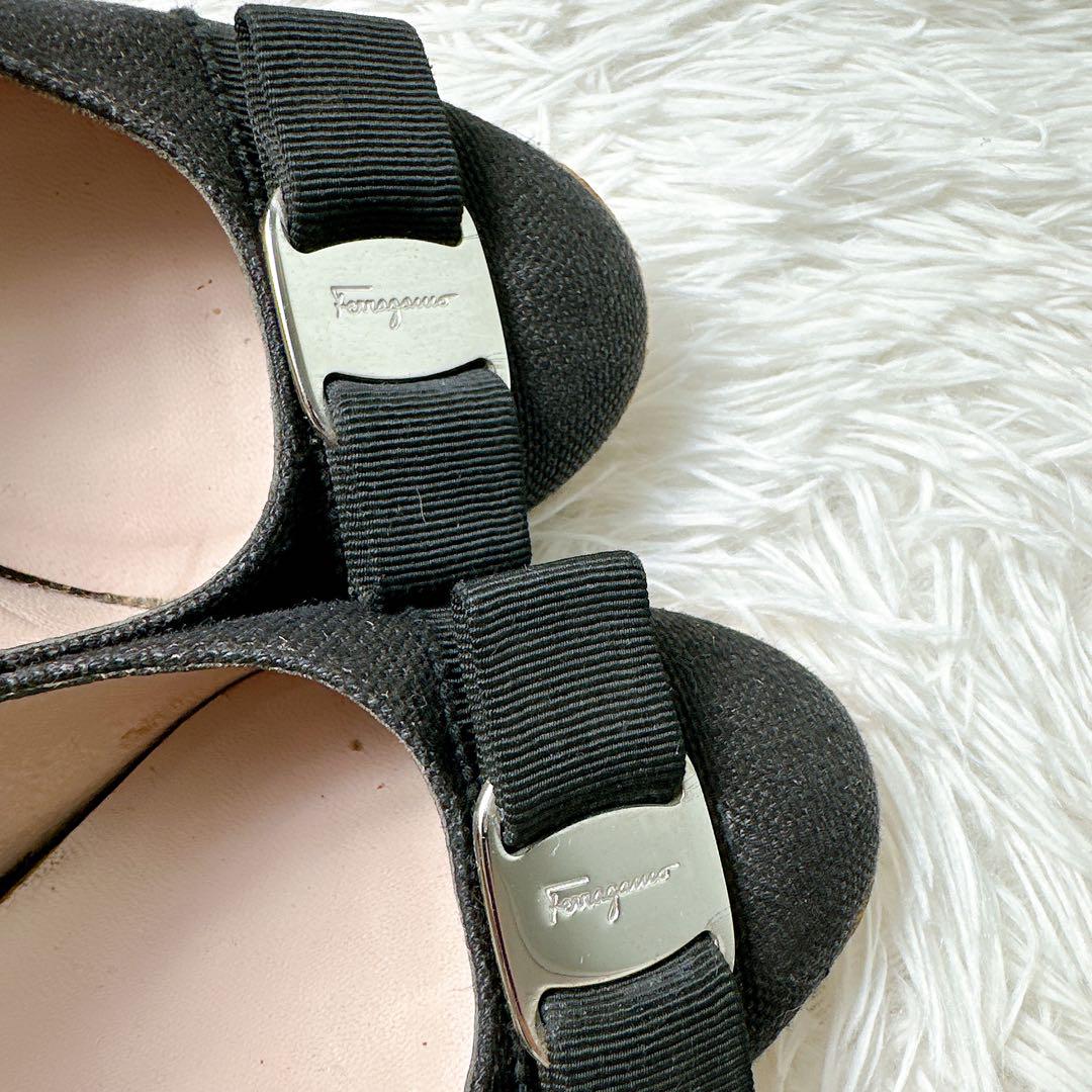 美品✨Salvatore Ferragamo ウエッジソール ヴァラ 23.5