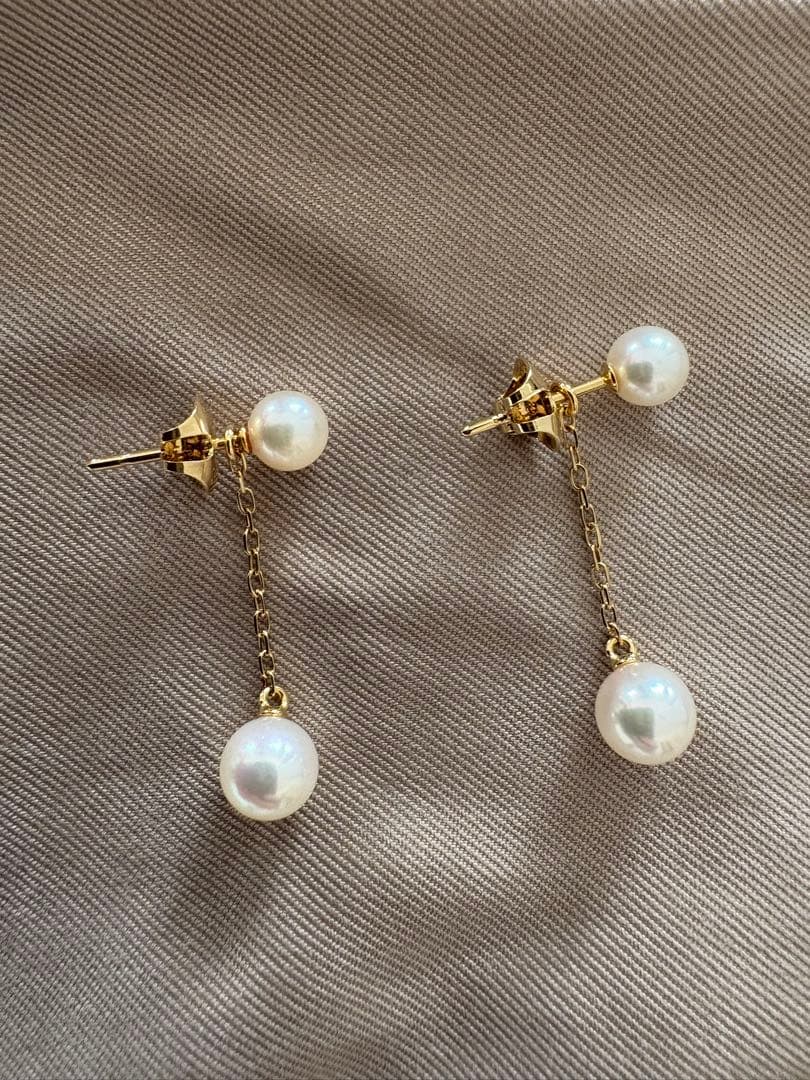 ミキモト 飾り付きパール ピアス YGK18製MIKIMOTO