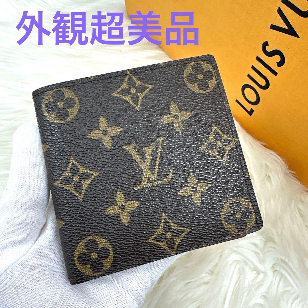 外観 ルイヴィトン モノグラム 二つ折り財布 ポルトフォイユマルコLOUIS VUITTON