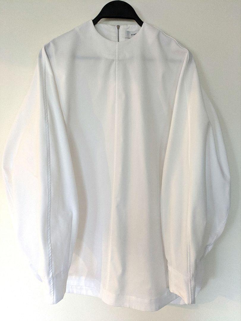 HYKE TASLAN TWILL TOP ハイクタスランツイルブラウス 白