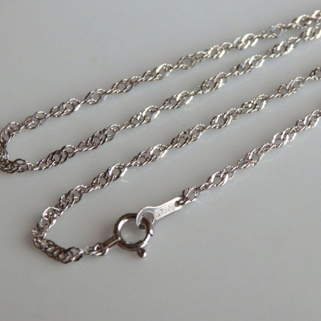 かすみ草様専用　プラチナネックレス　スクリューチェーン　2.4㎜幅　つけっぱなし