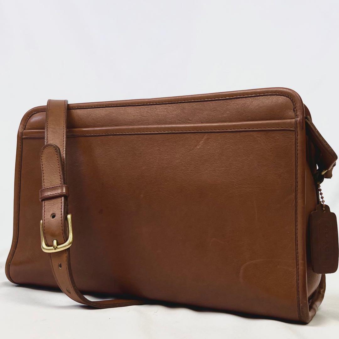 希少 COACH オールドコーチ ショルダーバッグ ジップ レザー ブラウン
