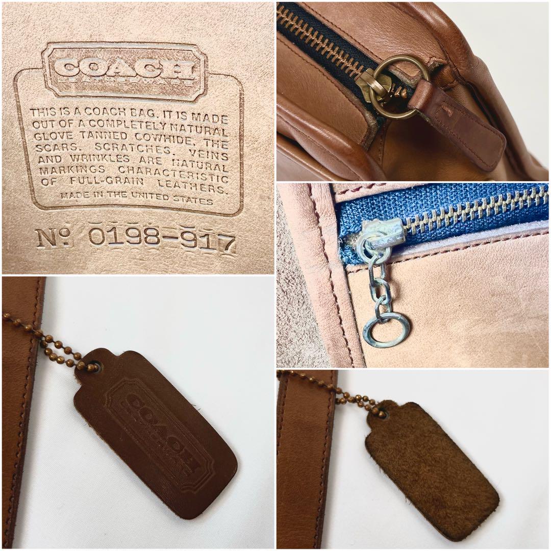 希少 COACH オールドコーチ ショルダーバッグ ジップ レザー ブラウン