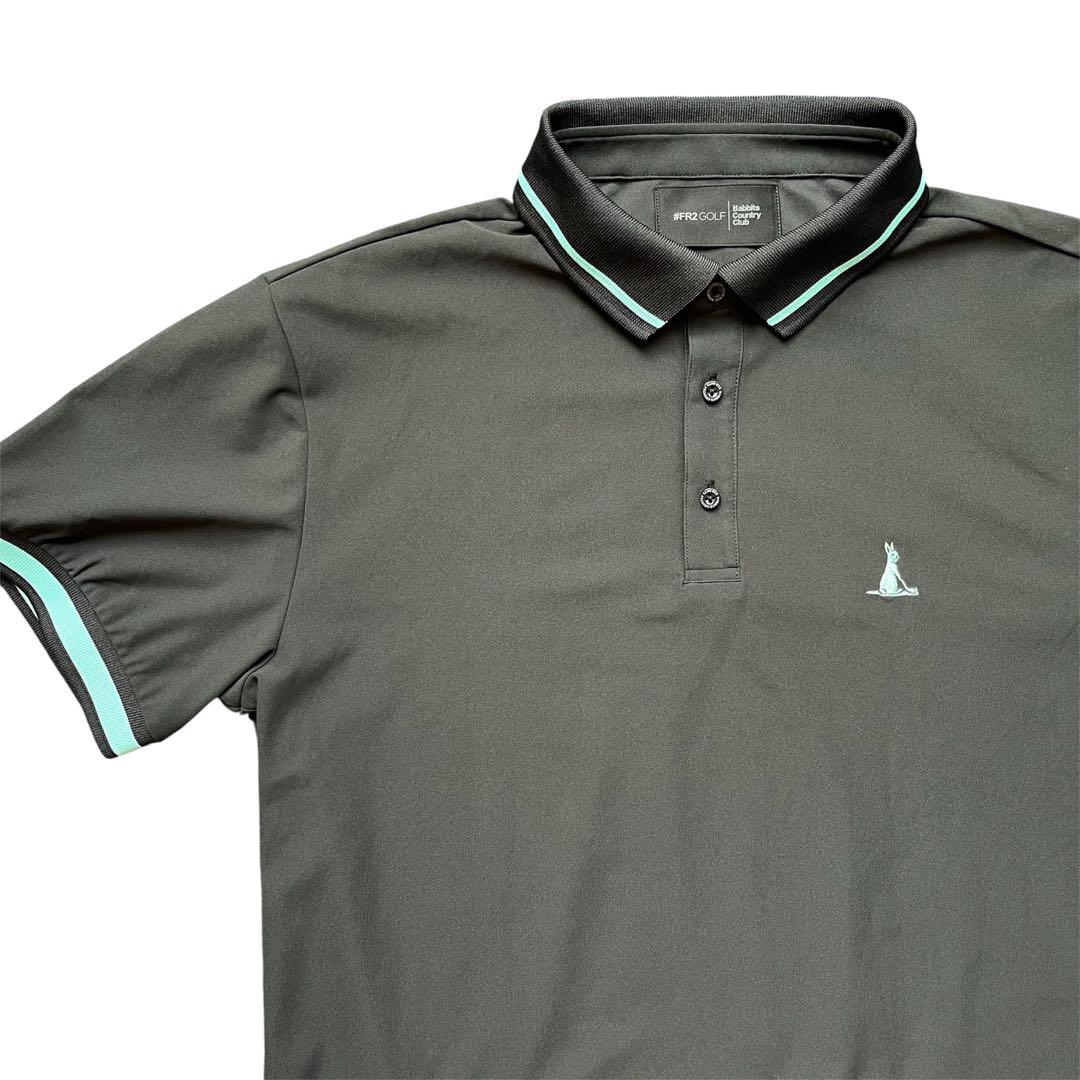 fr2golf 沖縄限定　ブラックポロシャツ 2XL]超希少#FR2ゴルフブラック黒ポロシャツ ミントグリーン沖縄