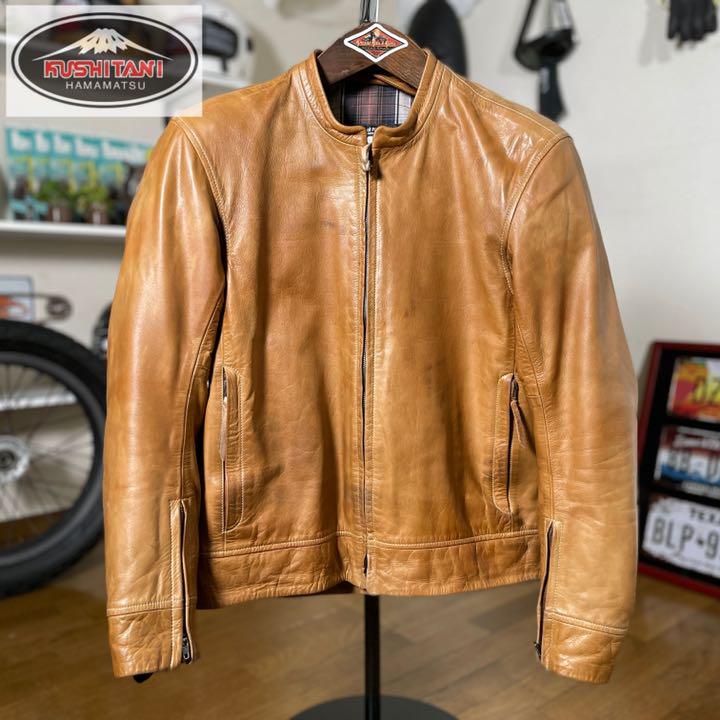 定価10万☆KUSHITANI クシタニ レザージャケット タバコ L/3W 定価10万☆KUSHITANI クシタニ レザージャケット タバコ L/3W