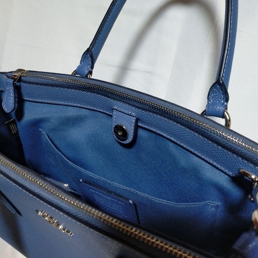 【待望★】 美品 ブルー2wayショルダーハンドバッグ サリー44958 コーチ COACH バッグ