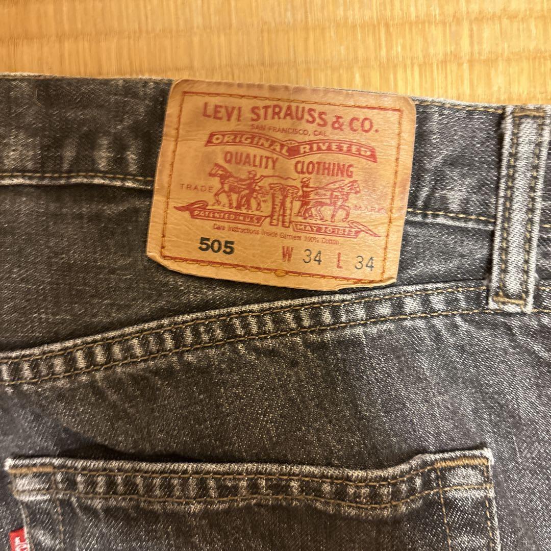 Levi's 505 ストレートデニム W34 L34 ブラック - メルカリ